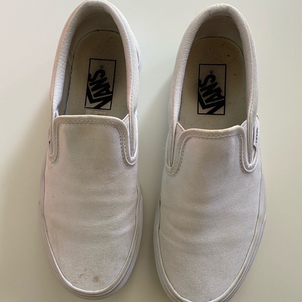 white slip on vans size 6.5